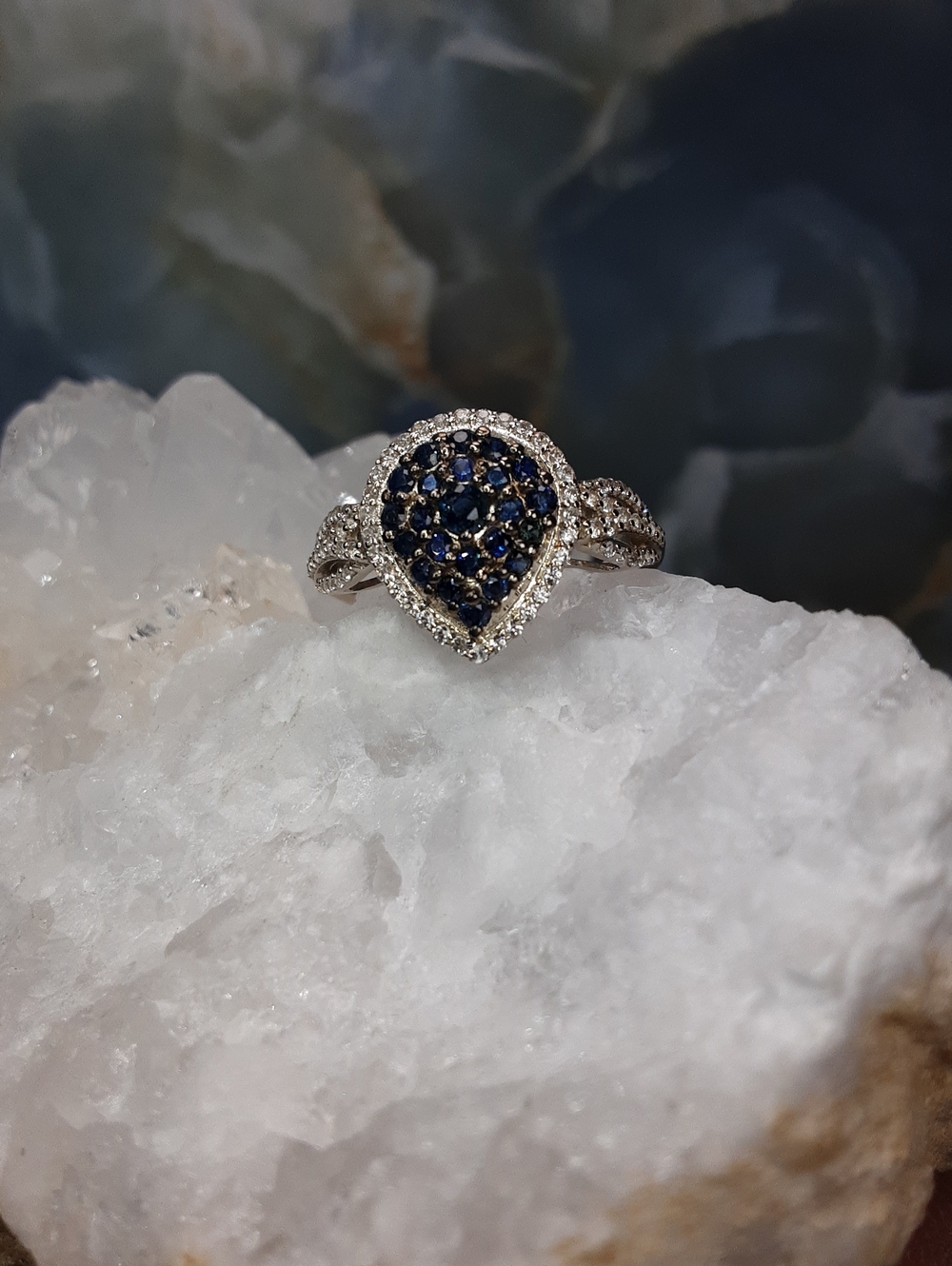 925 Blue Sapphire, Zircon Ring. PRICE IS FIRM.